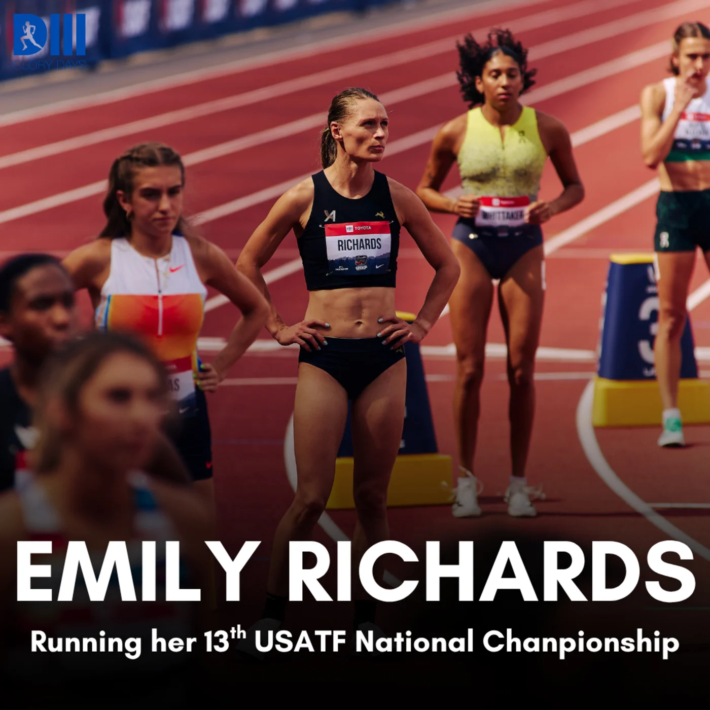 Emily Richards before her 13th USATF Championship