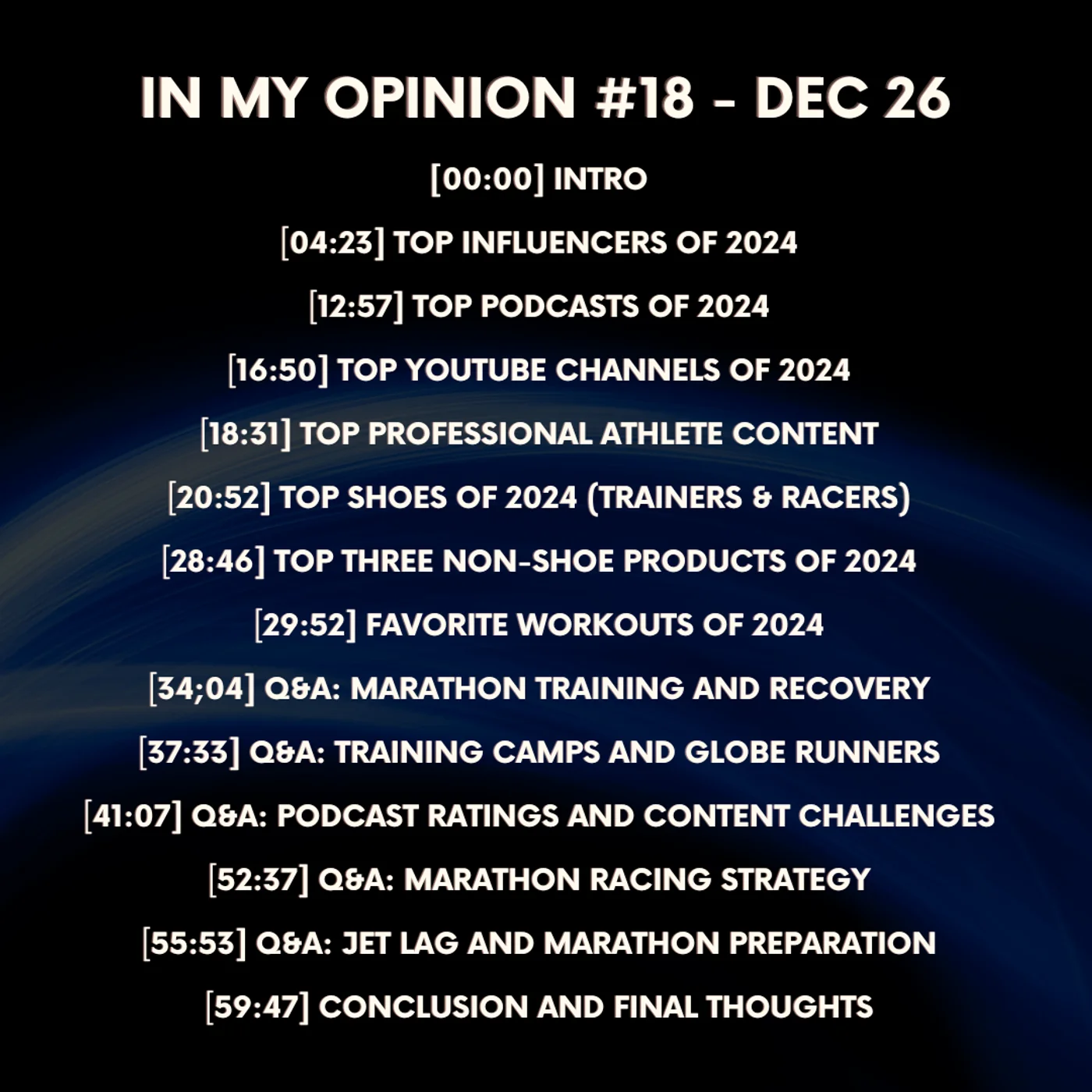 IMO #18 - The Best of 2024: Influencers, Youtube Channels, Podcasts, Training Shoes, Racing Shoes, Products and more