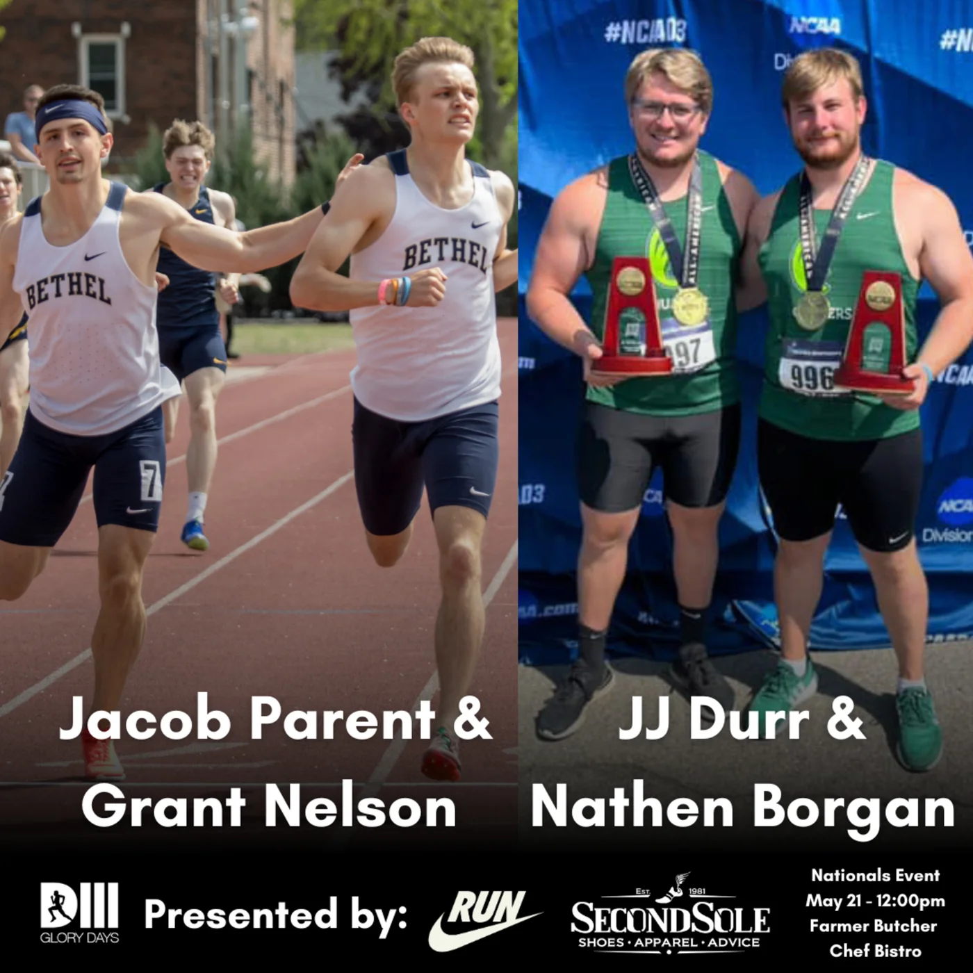 2025 D3 Outdoor Nationals: Jacob Parent & Grant Nelson + JJ Durr & Nathen Borgan