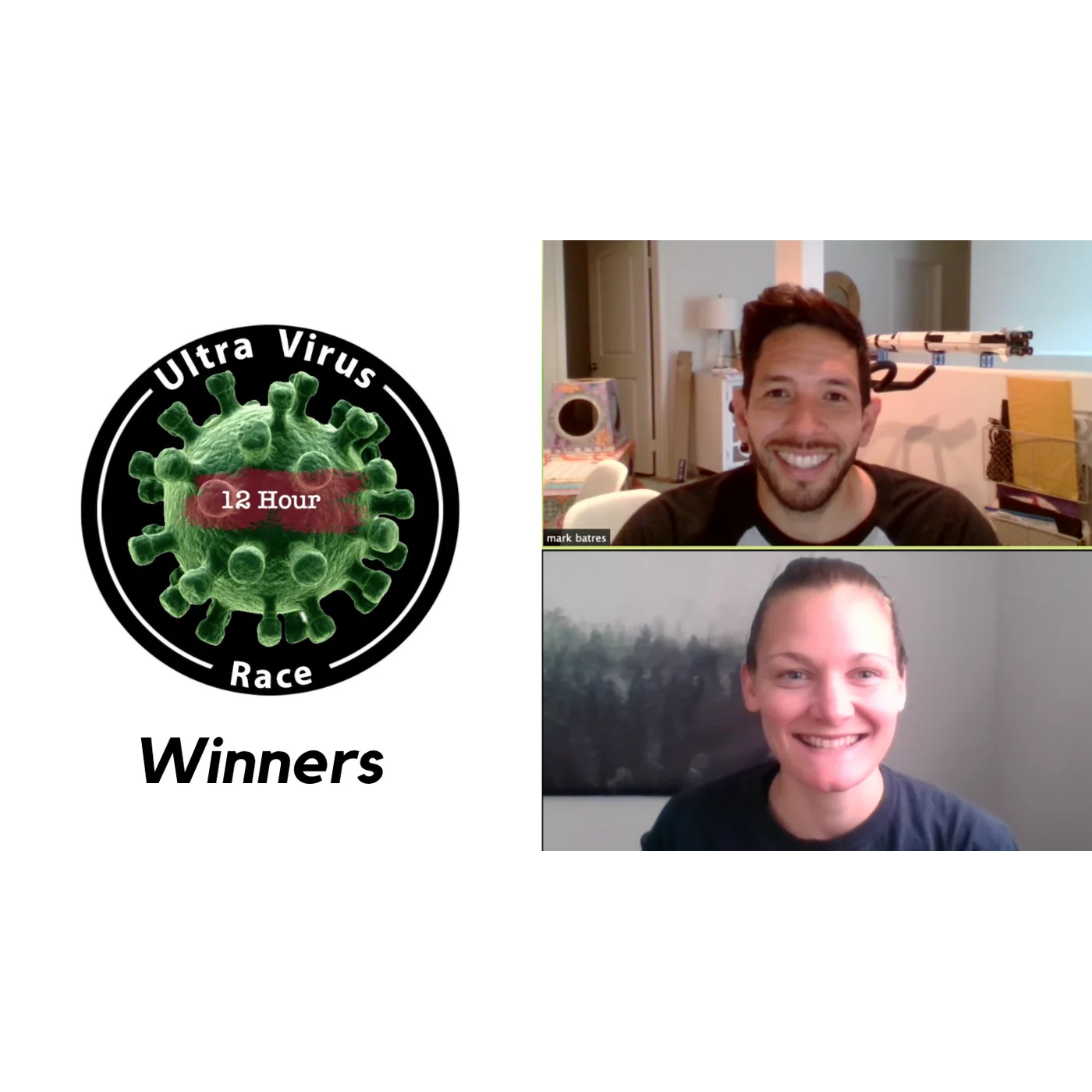 UltraVirus 12 Hour Race Winners - Mark Batres and Kristen Gray